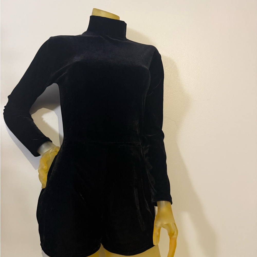 Black Velvet Romper - Picture 3 of 5